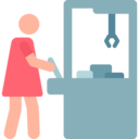 woman,entertainment,people,fairground,pictogram,claw machine
